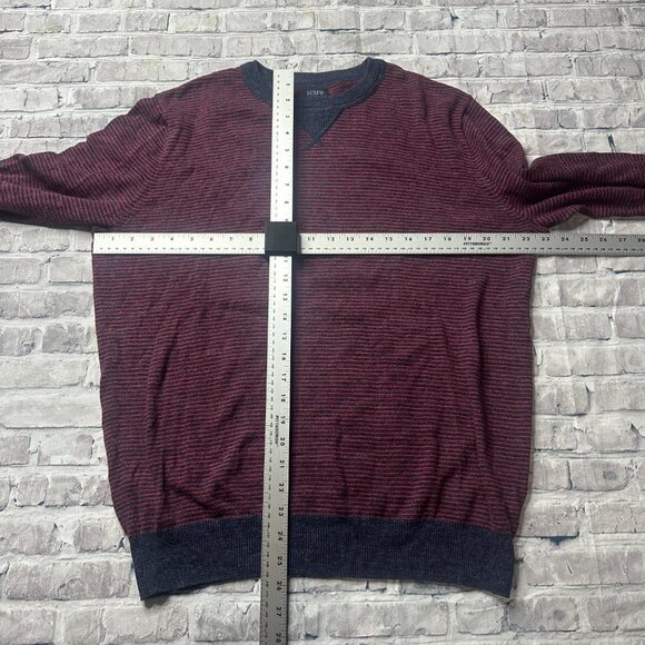 EUC J.Crew Men's Cotton Terry Striped Sweater Size Medium - Picture 9 of 10
